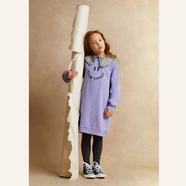 Sproet & Sprout Sproet&Sprout Sweat dress club chaos - Crayon cloud