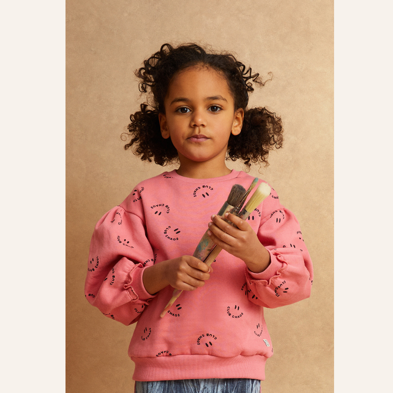 Sproet & Sprout Sproet&Sprout Sweatshirt Club chaos print pink - Bloom