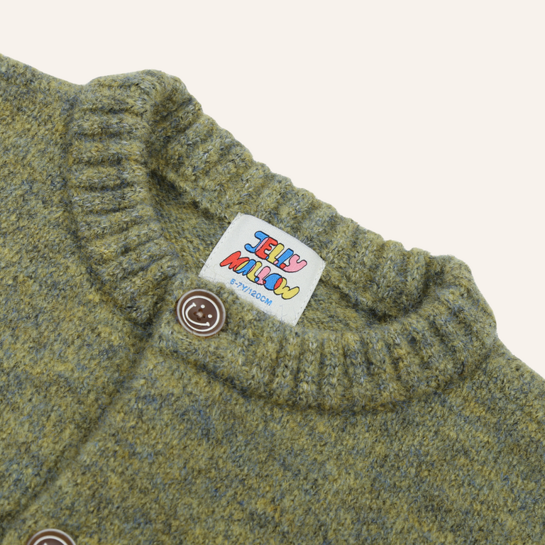 Jelly Mallow Jelly Mallow Two-Tone Knit Cardigan