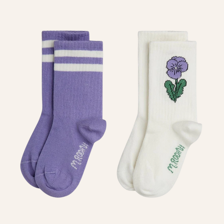 Mini Rodini Mini Rodini Viola stripe 2-pack socks - Multi
