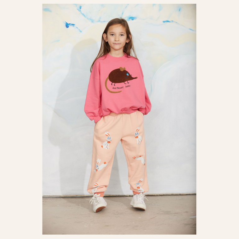 Mini Rodini Mini Rodini Elephant Shrew Chenille sweatshirt - Pink