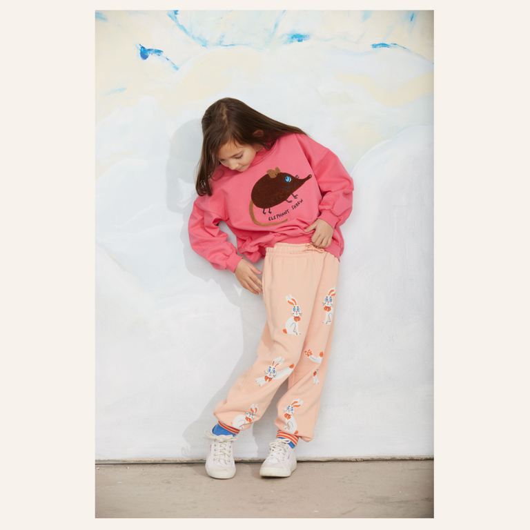Mini Rodini Mini Rodini Elephant Shrew Chenille sweatshirt - Pink