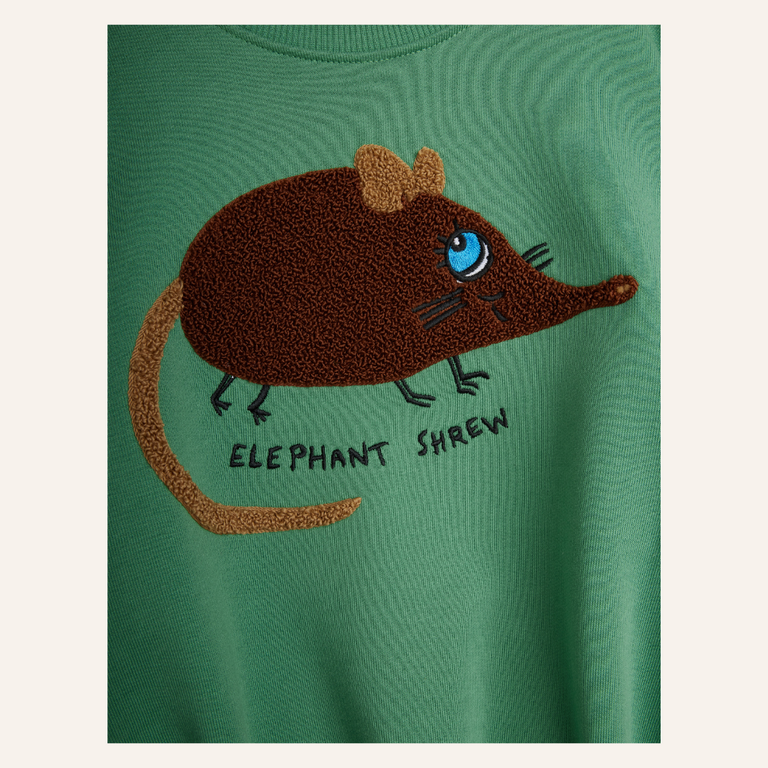 Mini Rodini Mini Rodini elephant Chenille sweatshirt - Green