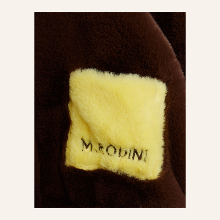 Mini Rodini Mini Rodini Rabbit Ear Faux Fur Jacket - Brown