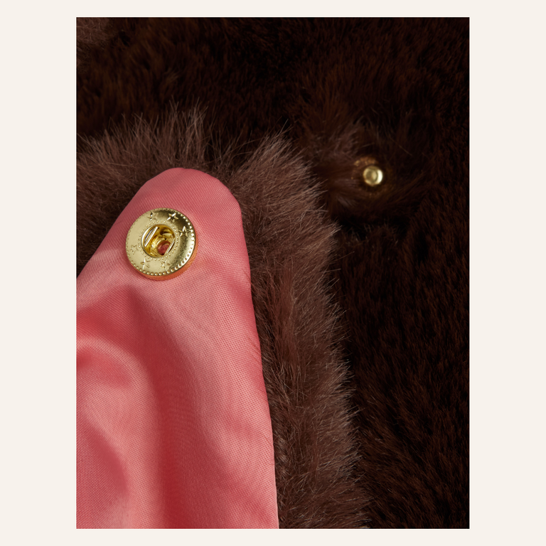 Mini Rodini Mini Rodini Rabbit Ear Faux Fur Jacket - Brown
