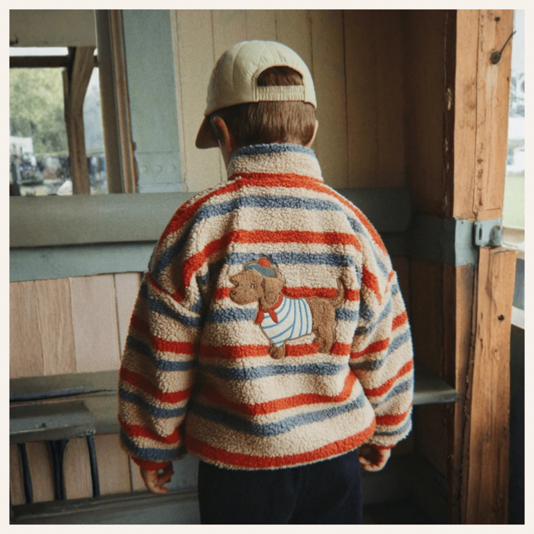 Konges Sløjd Konges Sløjd Jody Teddy Jacket - Tangerine Stripe