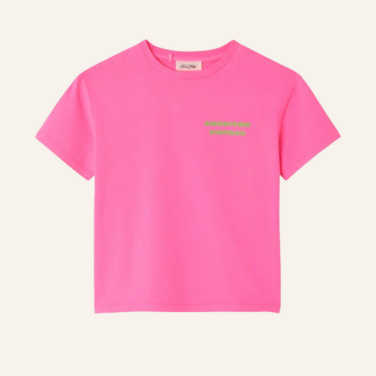 American Vintage AMV Kid t-shirt Fizvalley - Rose Fluo