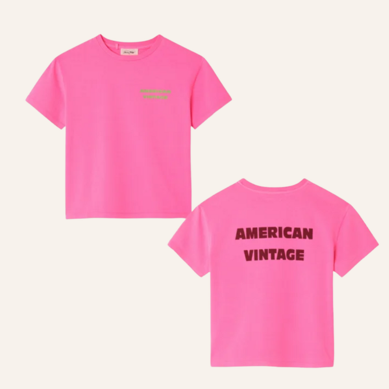 American Vintage AMV Kid t-shirt Fizvalley - Rose Fluo
