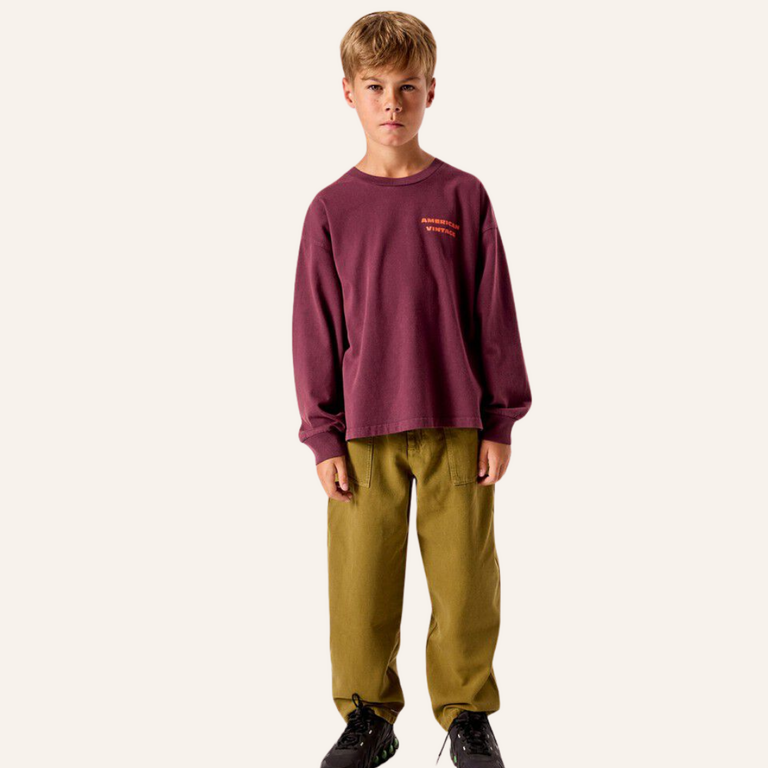 American Vintage AMV Kid shirt Fizvalley - Vintage Eggplant