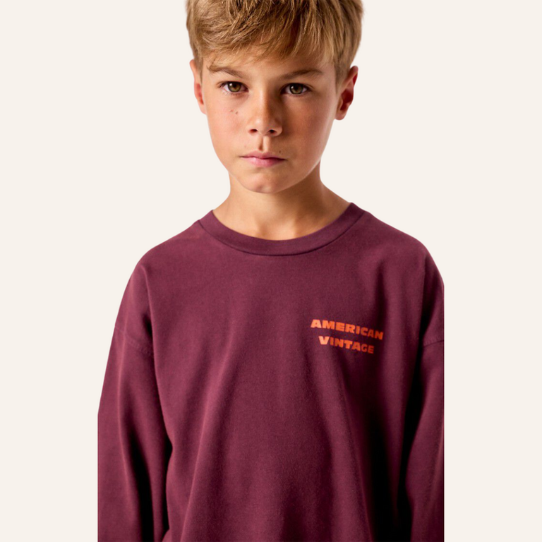 American Vintage AMV Kid shirt Fizvalley - Vintage Eggplant