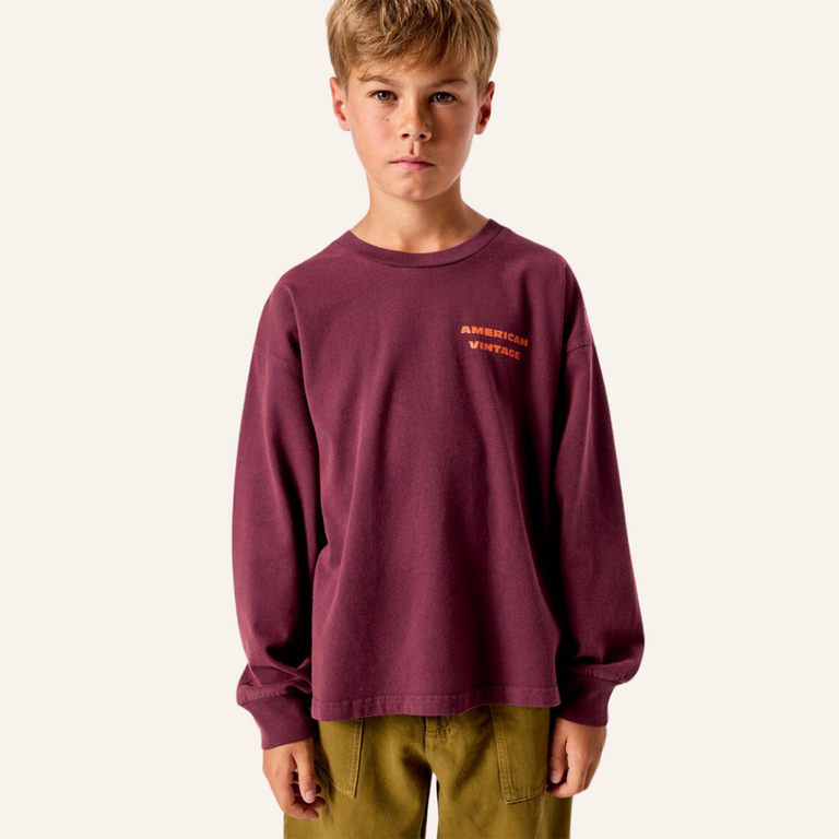 American Vintage AMV Kid shirt Fizvalley - Vintage Eggplant