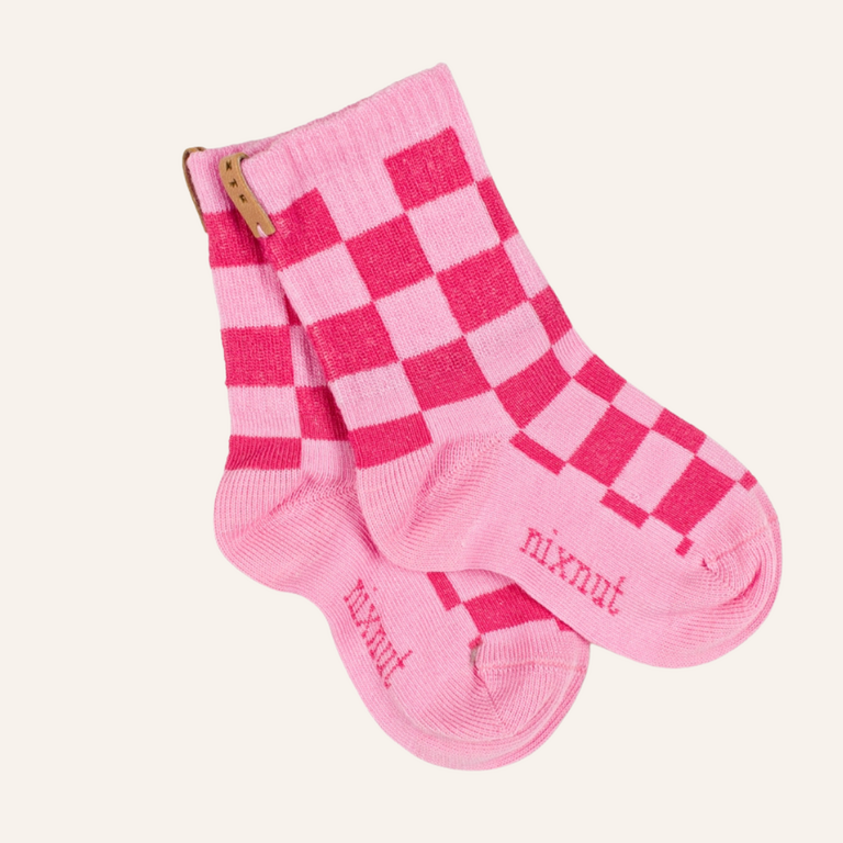 Nixnut Nixnut Checkered socks - Cherry