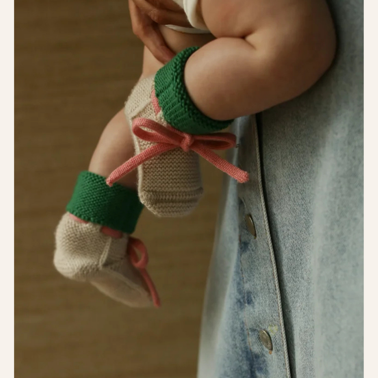 HVID Booties - Cream/grass