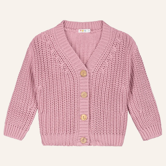 Yuki Yuki Chunky Knitted Cardigan - Crepe Pink