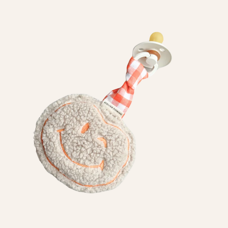 Atelier Pomme Atelier Pomme Pacifier Cloth Cuddle | Teddy oopsy orange