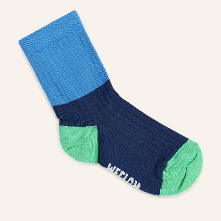 Melton Melton Block colour socks - Navy ink