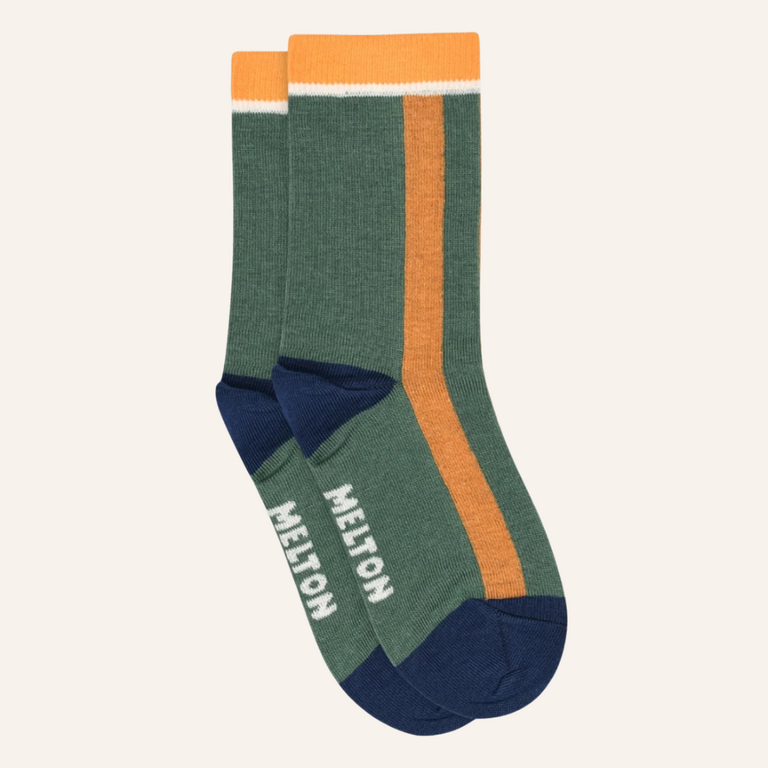 Melton Melton Block stripe socks - Jasper