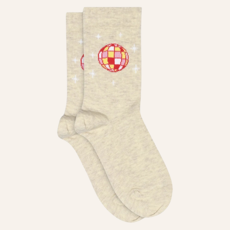 Melton Melton Disco socks - Light beige melange