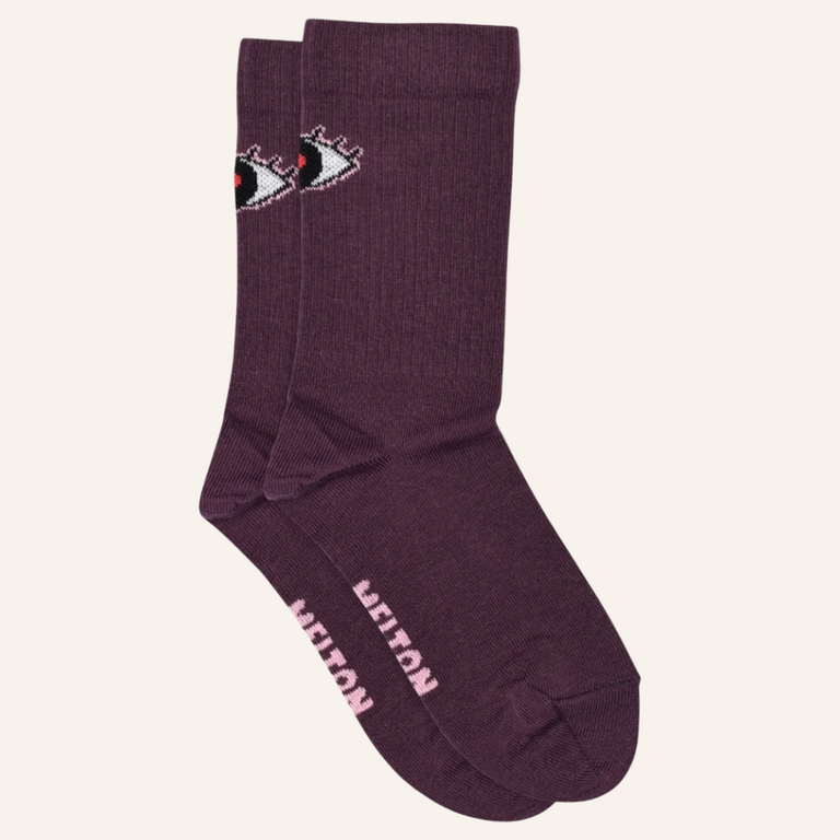 Melton Melton Love eyes socks - Hortensia