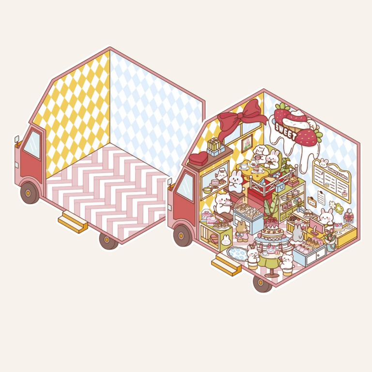 Janod Cosy stickers - Tiny trucks