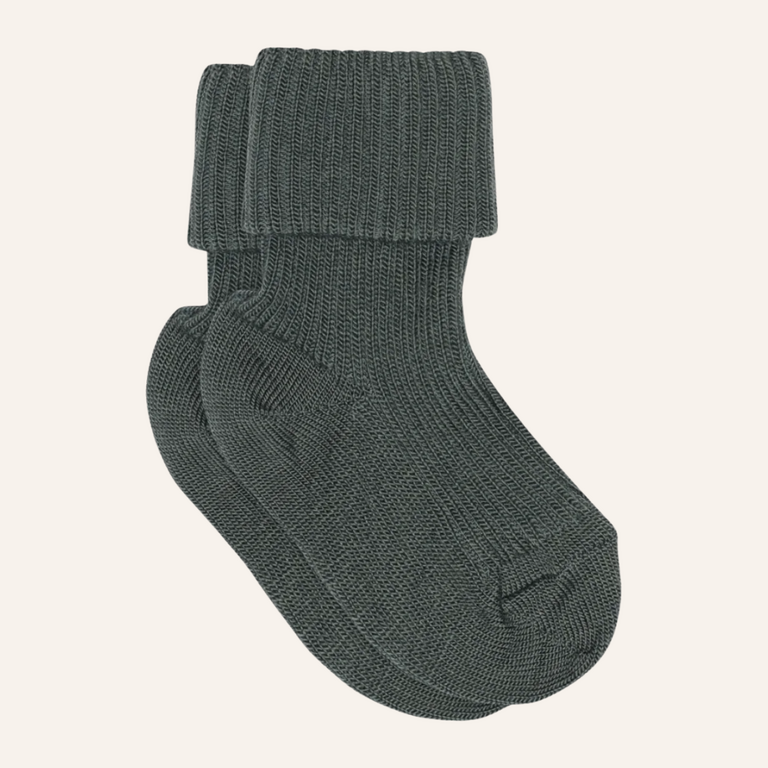 MP Denmark Wool rib sock baby - Dark forest