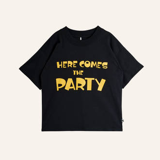 Mini Rodini Mini Rodini Here comes the party t-shirt | Black