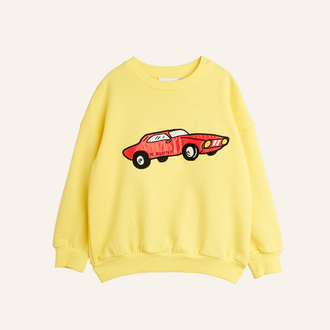 Mini Rodini Mini Rodini Car application sweatshirt | Yellow