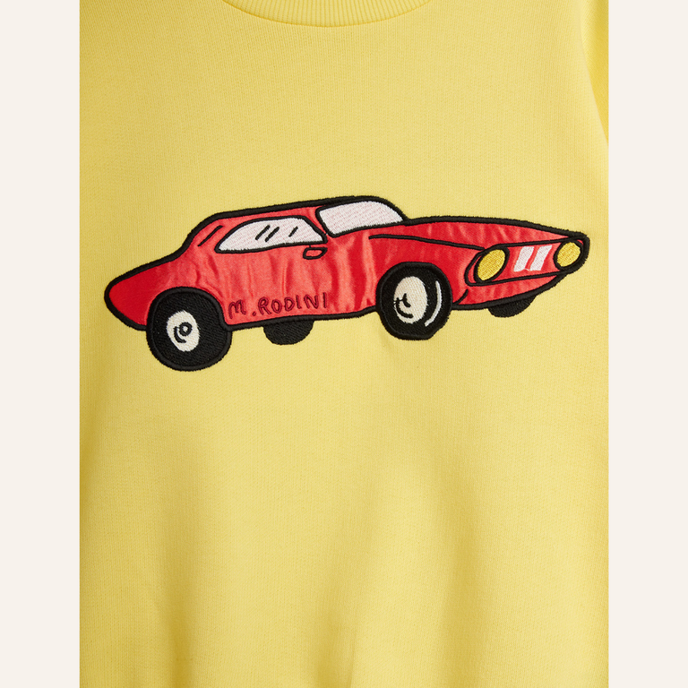 Mini Rodini Mini Rodini Car application sweatshirt | Yellow