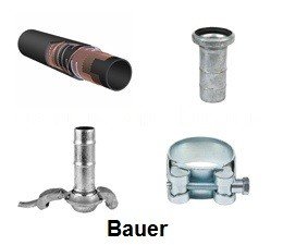 KO111085 - Hose set 4" Suction/discharge-waste water. 4mtr. 4" Bauer male part - 4" Bauer female part