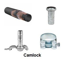 KO111425 - Hose set 6" Suction/discharge- dry solids. 4mtr. 6" Camlock mandeel - 6" Camlock vrouwdeel