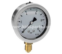 KO101523 - Pressure Gauge. Reading range:-1/1.5 Bar. Connection 1/4 "under connection