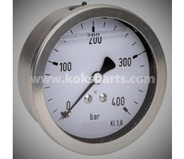 KO101881 - Manometer. Lesereichweite: 0/400 Bar. Anschluss: unterer Anschluss. Durchmesser: 63mm.