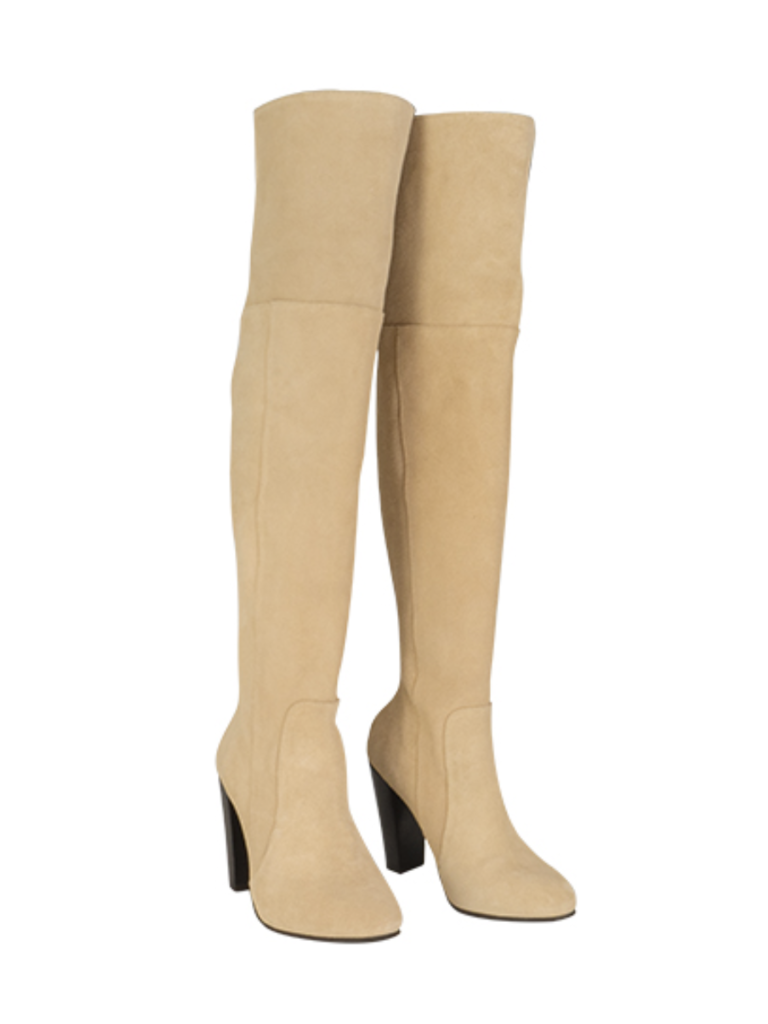 beige thigh high boots