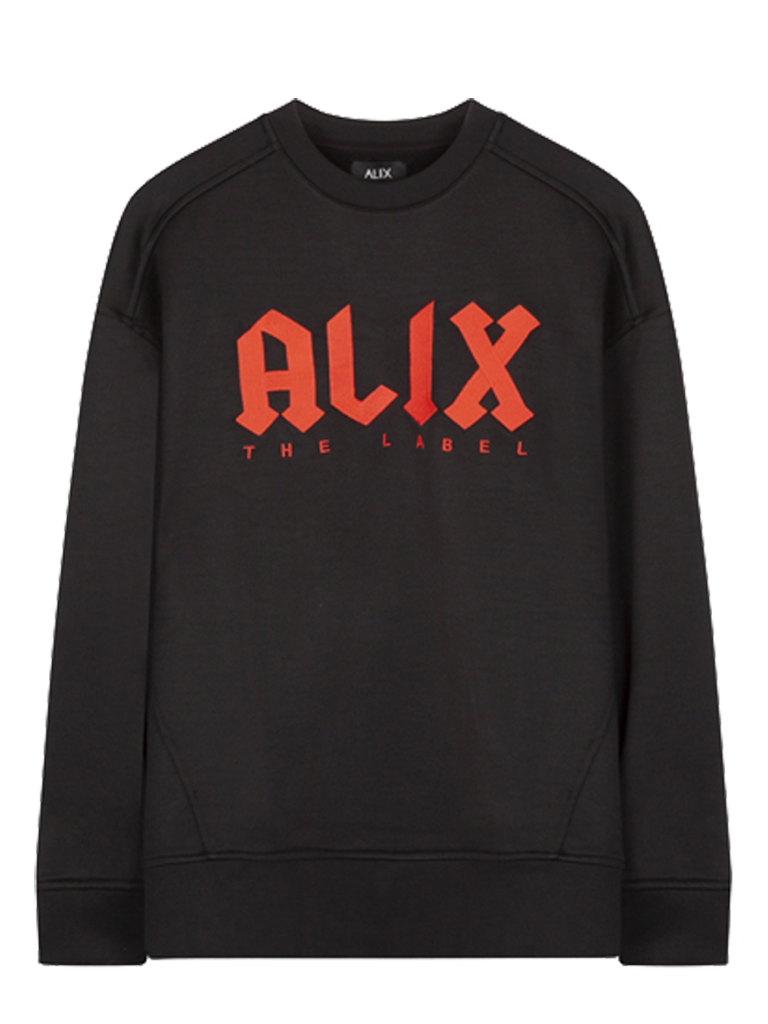 Nieuw Alix the label sweater met logo opdruk zwart - VLVT UF-86