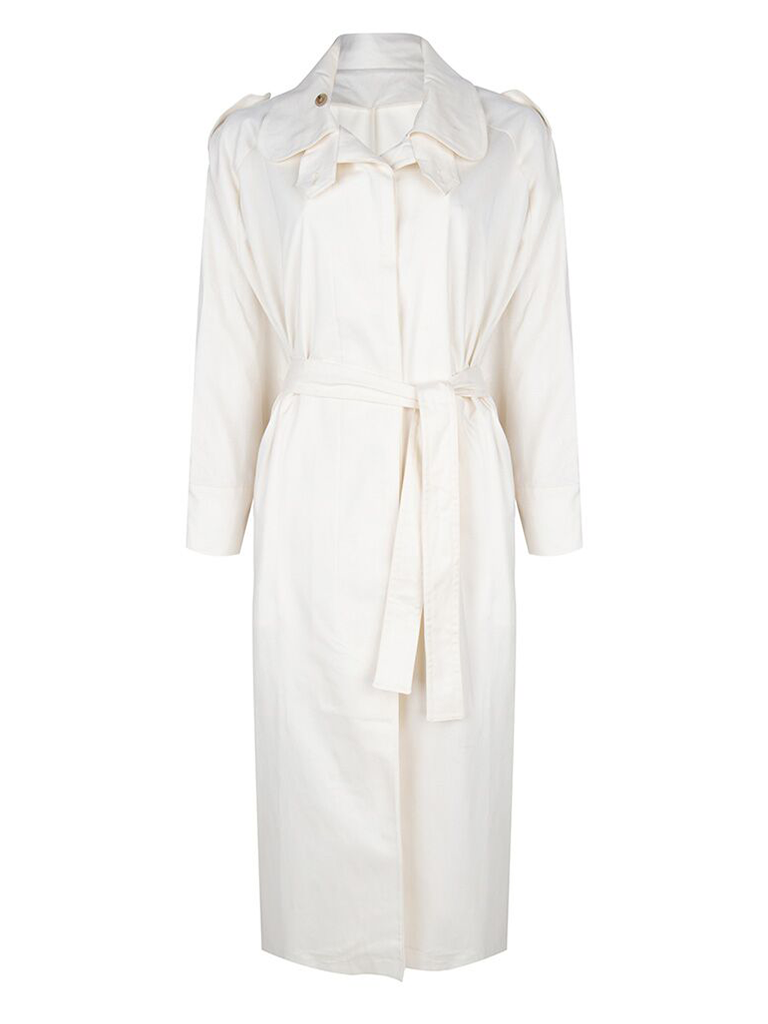 white coat dress