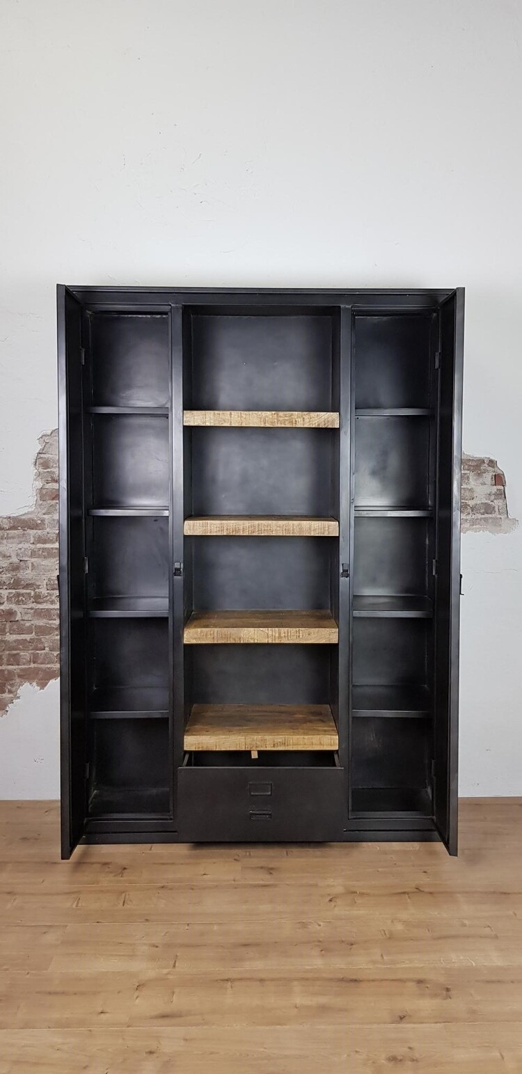 Starfurn industriele lockerkast Liz | Mangohout en metaal | 140 cm