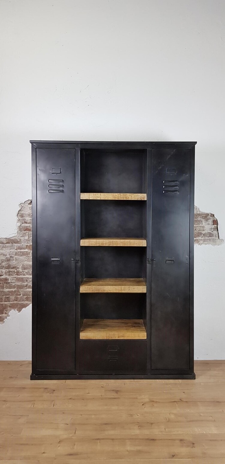 Starfurn industriele lockerkast Liz | Mangohout en metaal | 140 cm