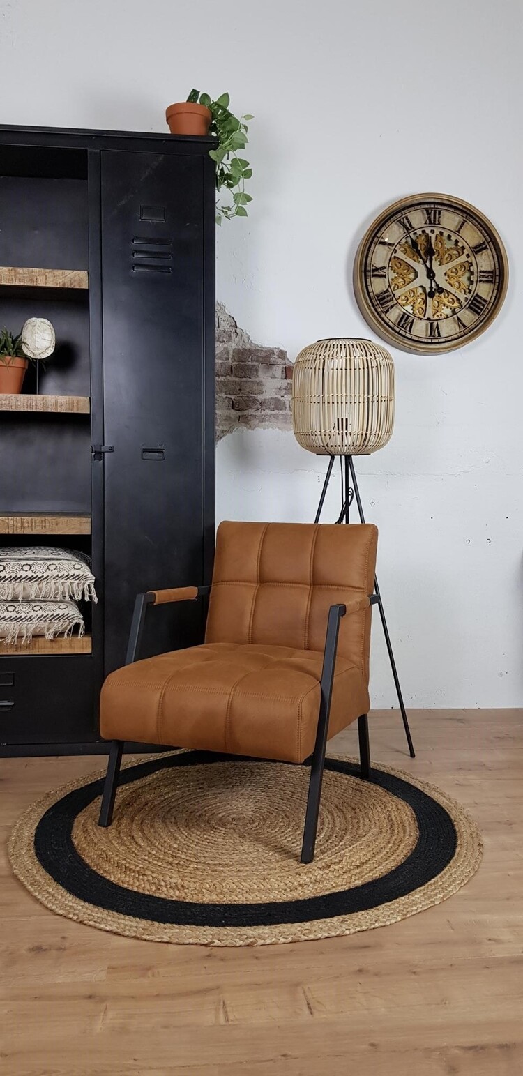 Starfurn industriele lockerkast Liz | Mangohout en metaal | 140 cm