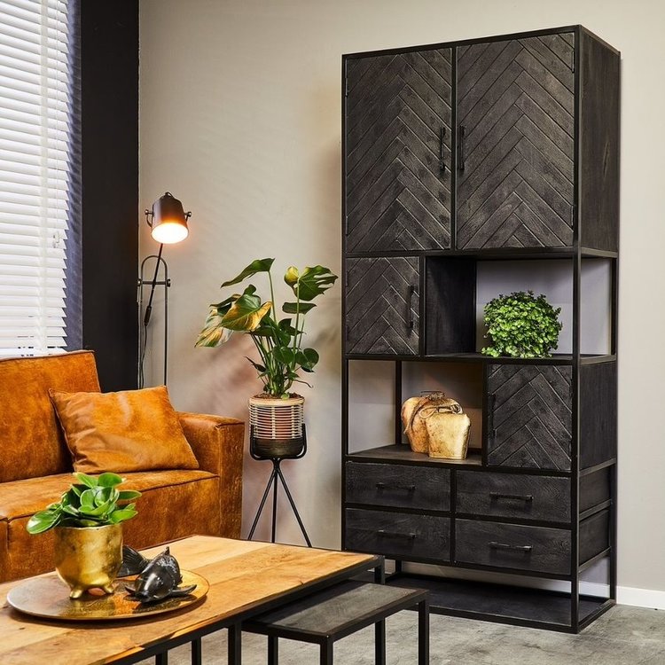 Starfurn Vakkenkast New York 90 cm  | Zwart