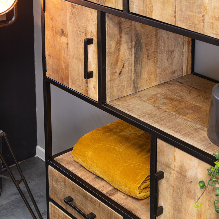 Starfurn Vakkenkast industrieel mangohout 90cm | Denver