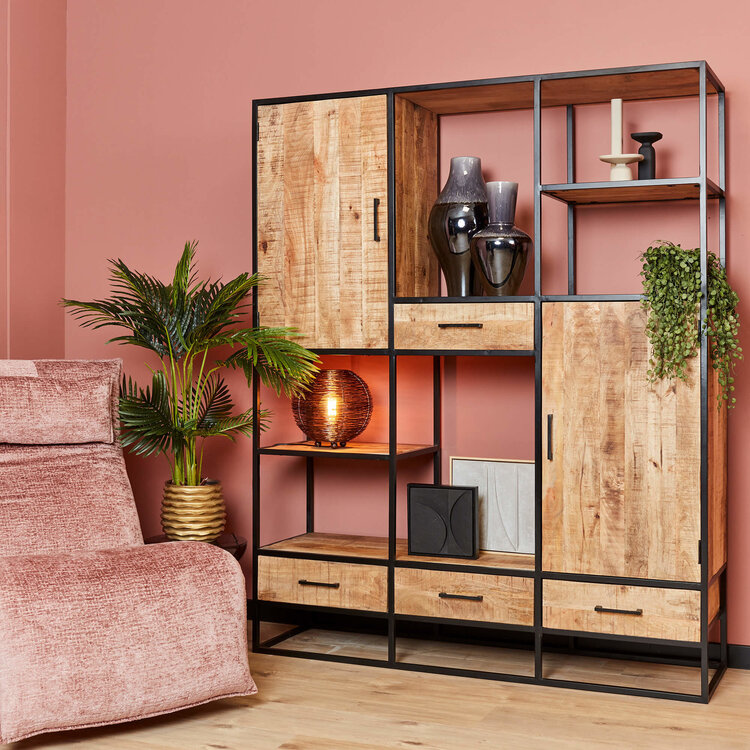 Starfurn industriele vakkenkast Denver XXL | mangohout