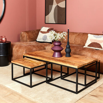 Starfurn Rechthoekige Salontafel set Denver | Mangohout