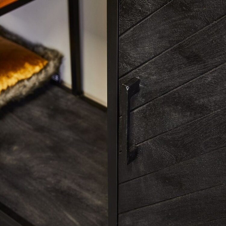 Starfurn Zwarte vakkenkast XXL|  New York visgraat