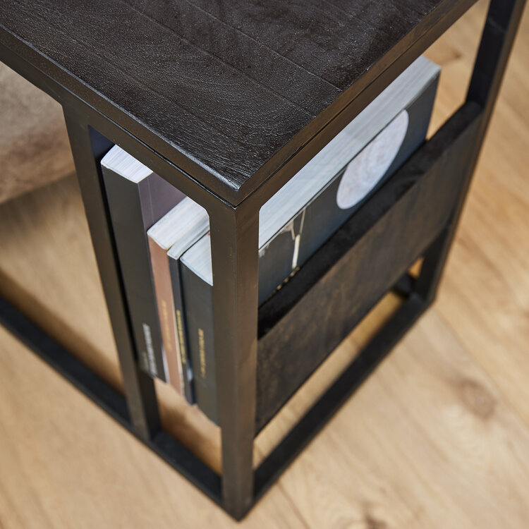 Starfurn Slider & laptoptafel mangohout | Zwart met postvak