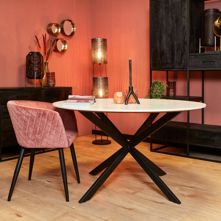 Starfurn Wit marmeren eettafel Lynn | Rond 130