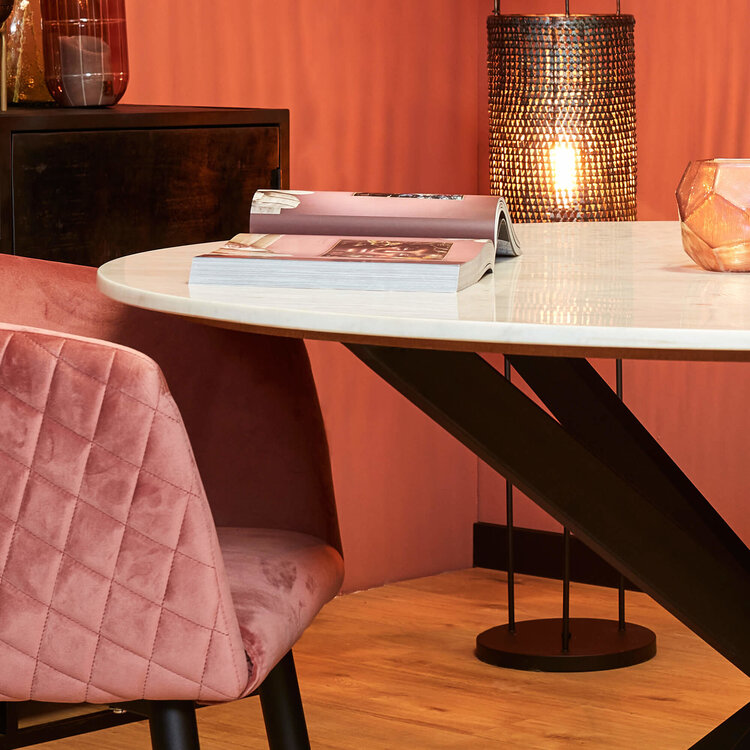 Starfurn Wit marmeren eettafel Lynn | Rond 130