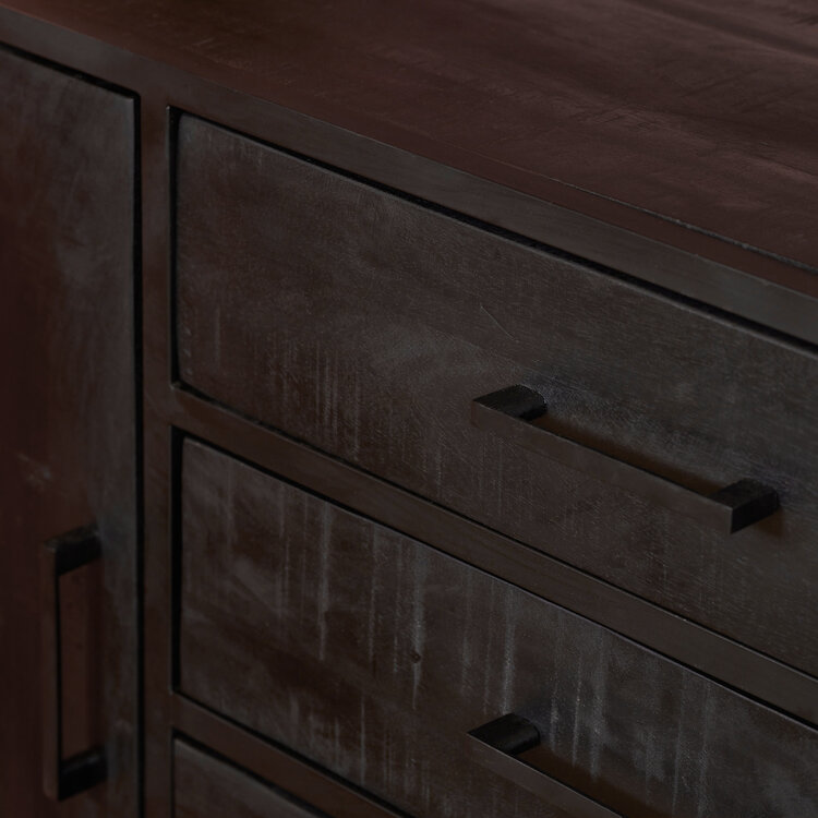 Starfurn Dressoir Denver Black 165 cm | Mangohout en metaal