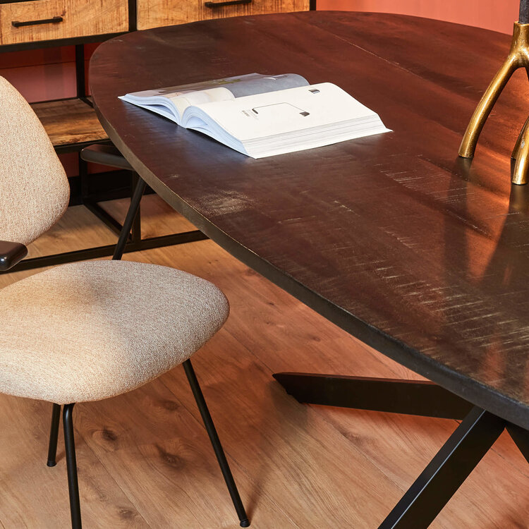 Starfurn Eettafel Elegance black | Deens ovaal | 240x110 cm