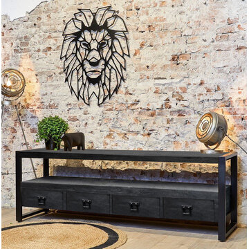 Starfurn Zwart tv meubel Boaz Black met lades | 180 cm