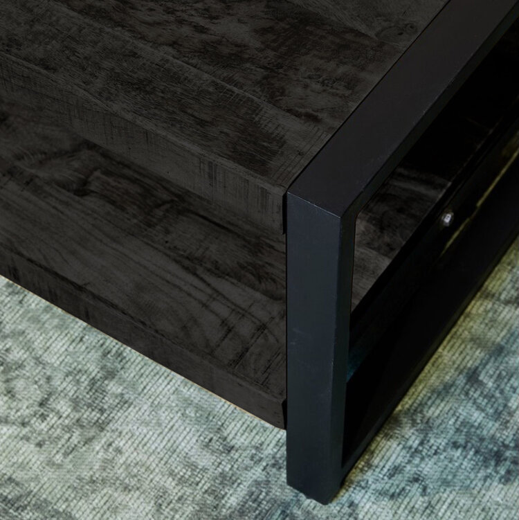 Starfurn Zwarte salontafel Boaz Black met onderblad | 110